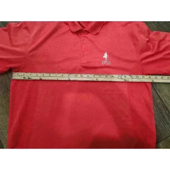 Nike Golf Dri-Fit Shirt Mens Large Red Short Sleeve Polo Polyester - Picture 7 of 7